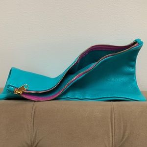 Large leather floppy clutch, American Apparel
